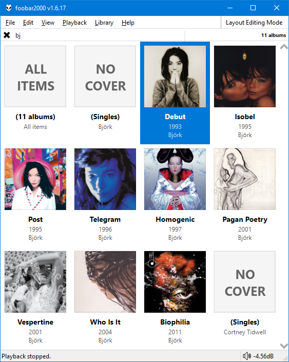 browser album art grid
